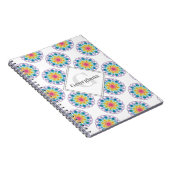 Personalisiert Rainbow Floral Polka Dots Mandala Notizblock (Rechte Seite)