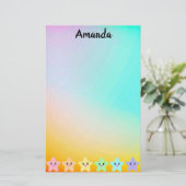 Personalisiert Rainbow Gradient Little Stars Kawai (Stehend Vorderseite)