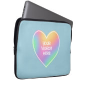 Personalisiert Rainbow Heart Blue Laptopschutzhülle (Vorne Rechts)