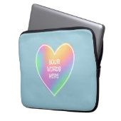 Personalisiert Rainbow Heart Blue Laptopschutzhülle (Vorderseite Links)