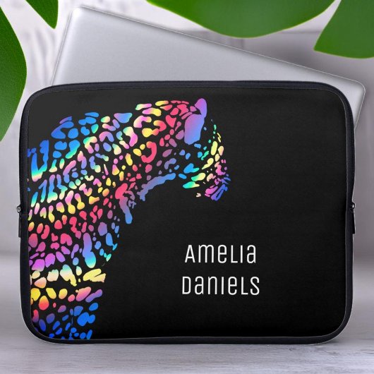Personalisiert Rainbow Jaguar Laptopschutzhülle