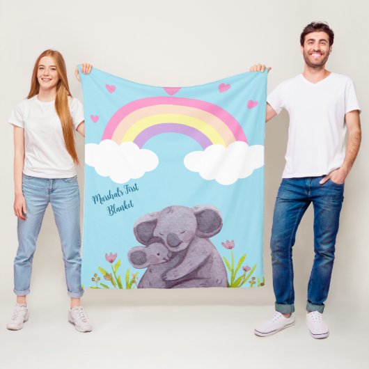 Personalisiert Rainbow Koala Animal Fleece Blanket (Beispiel)