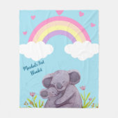 Personalisiert Rainbow Koala Animal Fleece Blanket (Vorderseite)