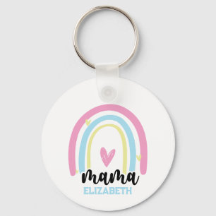 Personalisiert Rainbow Mama - Muttertag Schlüsselanhänger
