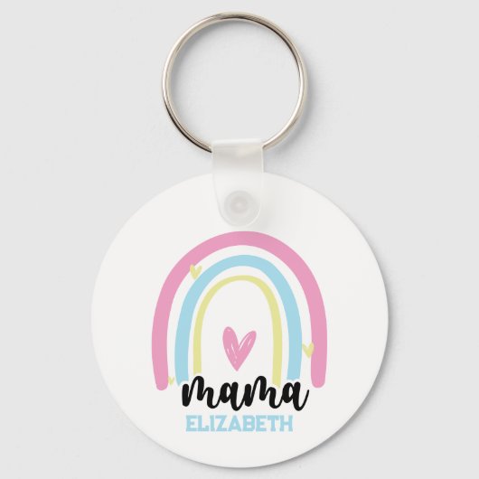 Personalisiert Rainbow Mama - Muttertag Schlüsselanhänger (Vorderseite)