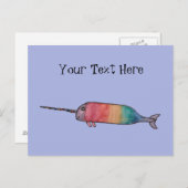 Personalisiert Rainbow Narwhal Postkarte (Vorne/Hinten)