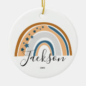 Personalisiert Rainbow New Baby Gift Keramik Ornament (Vorne)