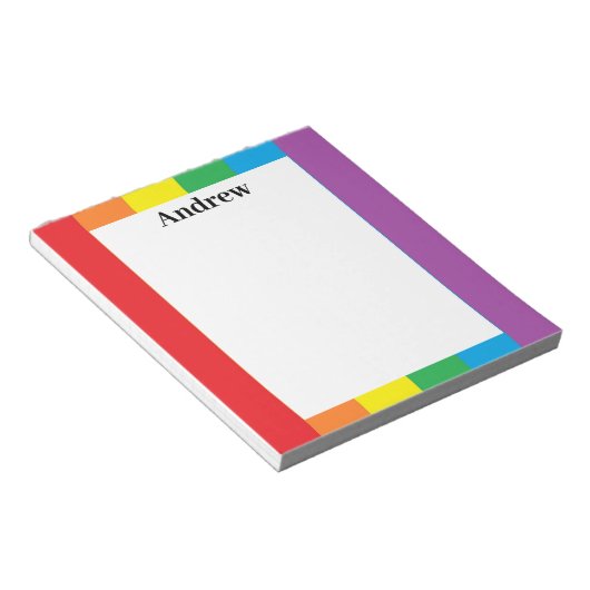 Personalisiert Rainbow Notepad Notizblock (angewinkelt)