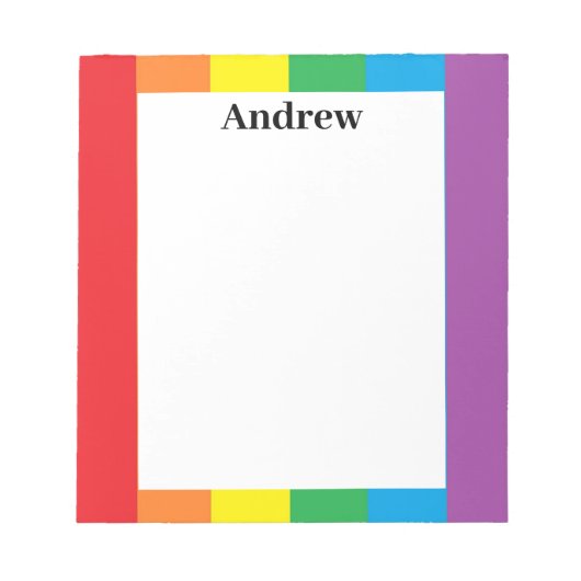 Personalisiert Rainbow Notepad Notizblock (Vorderseite)