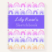 Personalisiert Rainbow Pattern Sketchbook-Notebook Notizblock (Vorderseite)