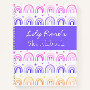 Personalisiert Rainbow Pattern Sketchbook-Notebook Notizblock