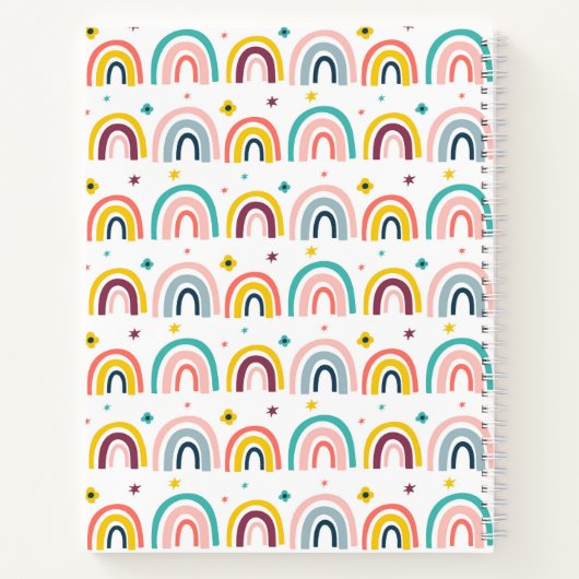 Personalisiert Rainbow Pattern Sketchbook-Notebook Notizblock (Rückseite)