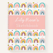 Personalisiert Rainbow Pattern Sketchbook-Notebook Notizblock (Vorderseite)