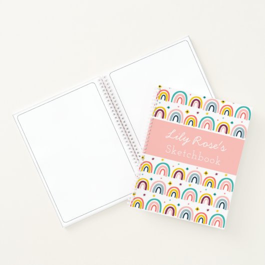 Personalisiert Rainbow Pattern Sketchbook-Notebook Notizblock (Innenseite)