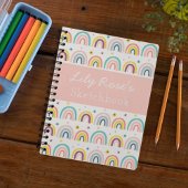 Personalisiert Rainbow Pattern Sketchbook-Notebook Notizblock