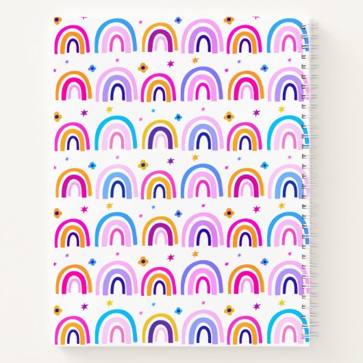 Personalisiert Rainbow Pattern Sketchbook-Notebook Notizblock (Rückseite)