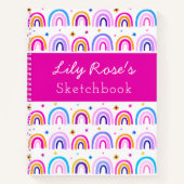 Personalisiert Rainbow Pattern Sketchbook-Notebook Notizblock (Vorderseite)