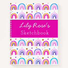 Personalisiert Rainbow Pattern Sketchbook-Notebook Notizblock