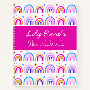 Personalisiert Rainbow Pattern Sketchbook-Notebook Notizblock