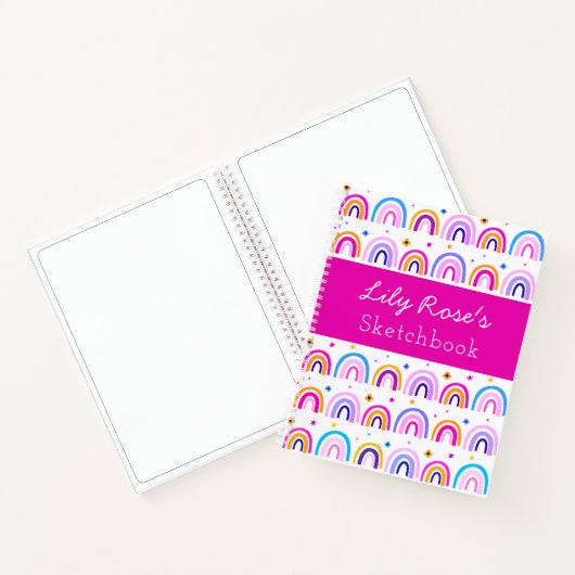 Personalisiert Rainbow Pattern Sketchbook-Notebook Notizblock (Innenseite)