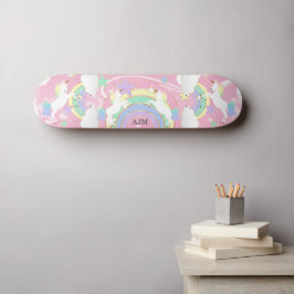 Personalisiert Rainbow Pink Einhorn Skateboard