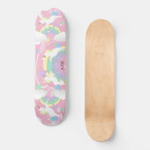 Personalisiert Rainbow Pink Einhorn Skateboard (Vorderseite)