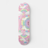 Personalisiert Rainbow Pink Einhorn Skateboard (Vorderseite)