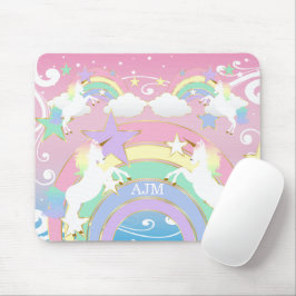 Personalisiert Rainbow Pink Unicorn Mousepad