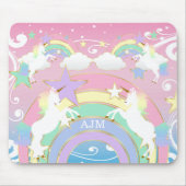 Personalisiert Rainbow Pink Unicorn Mousepad (Vorne)