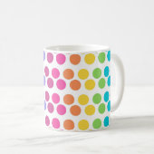 Personalisiert Rainbow Polka Dot Kaffeetasse (VorderseiteRechts)