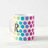 Personalisiert Rainbow Polka Dot Kaffeetasse (Vorderseite Links)