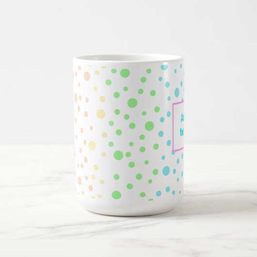 Personalisiert Rainbow Polka Dot Kaffeetasse (Mittel)