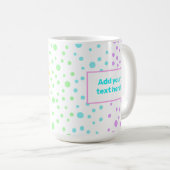 Personalisiert Rainbow Polka Dot Kaffeetasse (VorderseiteRechts)