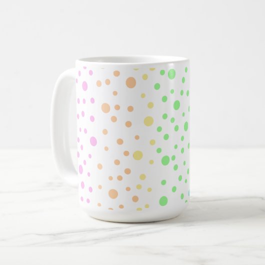 Personalisiert Rainbow Polka Dot Kaffeetasse (Vorderseite Links)