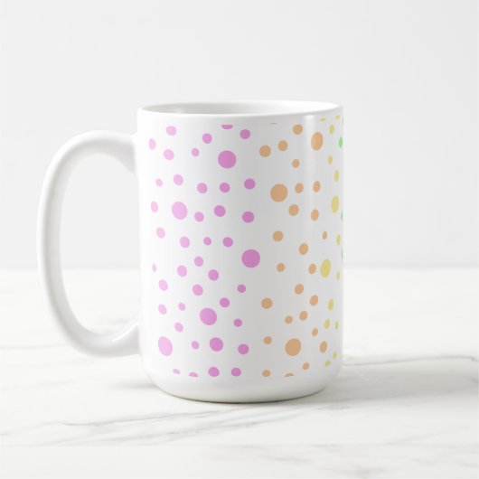Personalisiert Rainbow Polka Dot Kaffeetasse (Links)