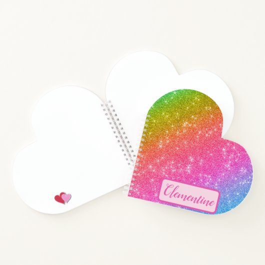 Personalisiert Rainbow Starry Heart Sketchbook Edi Notizblock (Innenseite)