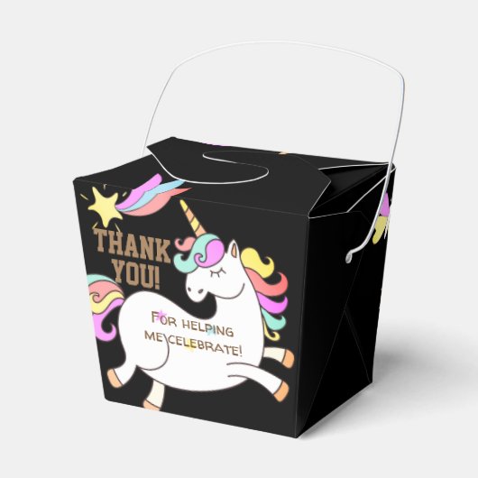 Personalisiert Rainbow Unicorn Danke Party Geschenkschachtel (Vorderseite)