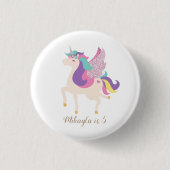 Personalisiert Rainbow Unicorn Einfach Niedlich Button (Vorderseite)
