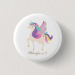 Personalisiert Rainbow Unicorn Einfach Niedlich Button