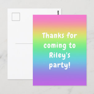 Personalisiert Rainbow Vielen Dank Postkarte