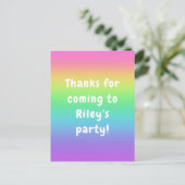 Personalisiert Rainbow Vielen Dank Postkarte (Stehend Vorderseite)