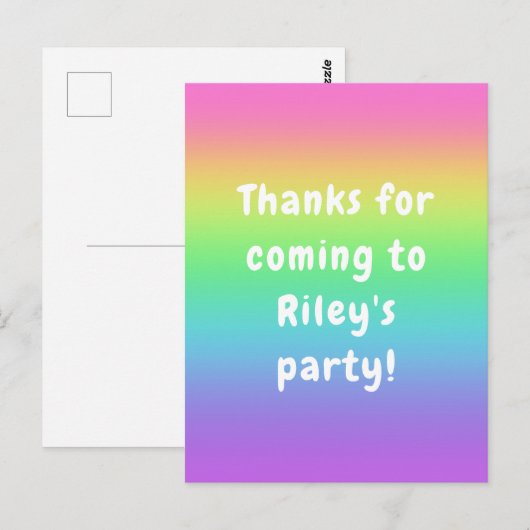 Personalisiert Rainbow Vielen Dank Postkarte (Vorne/Hinten)