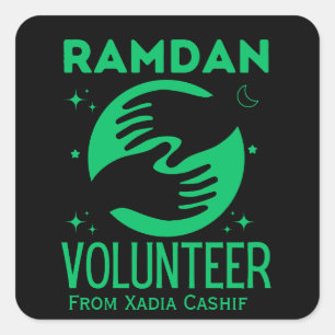 Personalisiert Ramadan Volunteer Quadratischer Aufkleber