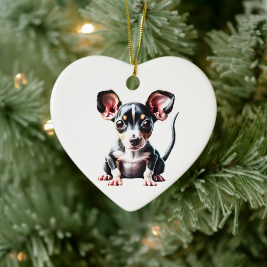 Personalisiert Rat Terrier Welppy Keramik Ornament (Baum)