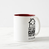 Personalisiert Real Anwesen Agent Funny Retirement Zweifarbige Tasse (VorderseiteRechts)