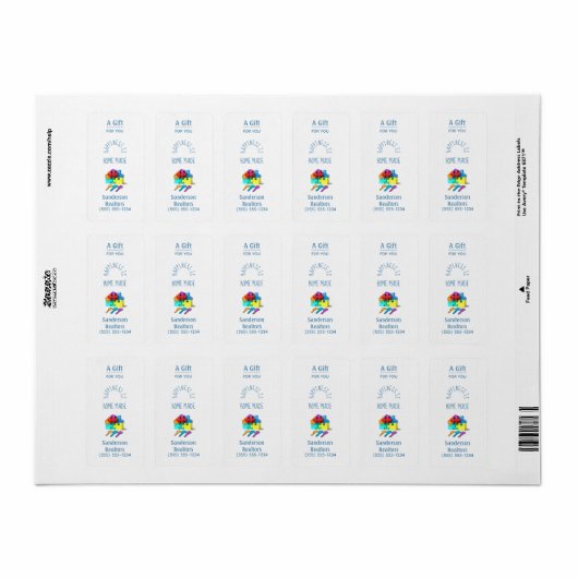 Personalisiert Realtor Hand Sanitizerhaus Adressaufkleber (Vorne)