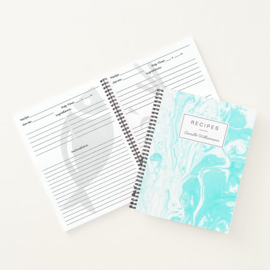 Personalisiert Recipe Aqua Blue Marbella Zuhause C Notizblock (Innenseite)