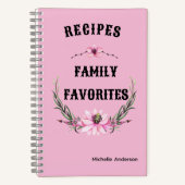 Personalisiert Recipe Organizer Notebook: Blumenko Notizblock (Vorderseite)