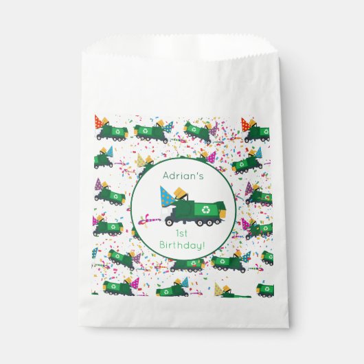 Personalisiert Recycelnd Garbage Truck Party Muste Geschenktütchen (Vorderseite)