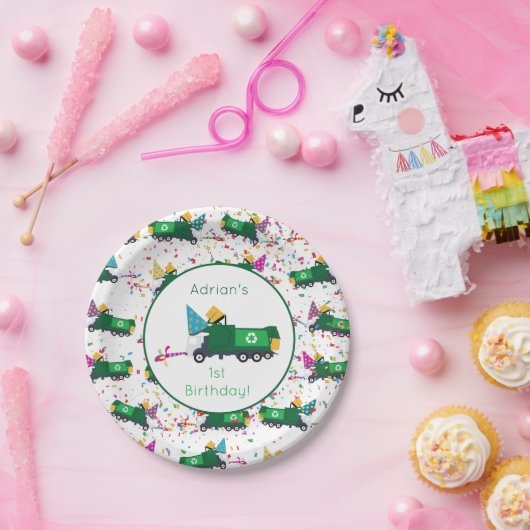 Personalisiert Recycelnd Garbage Truck Party Muste Pappteller (Party)